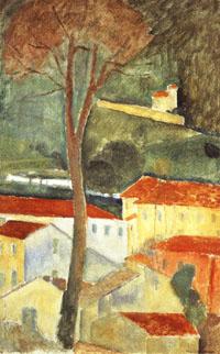 Amedeo Modigliani landscape at cagnes